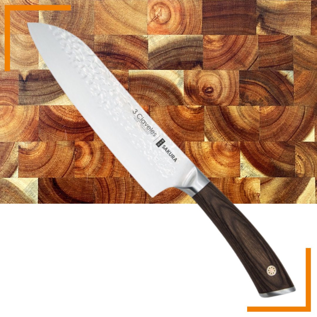 Cuchillo Santoku 7" 3 Claveles Sakura 3CS-S